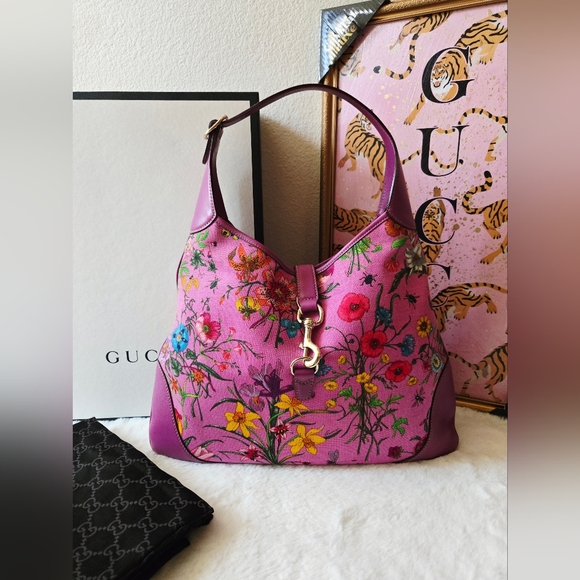 Gucci Flora Jackie Bouvier Hobo Shoulder Bag - Picture 15 of 16